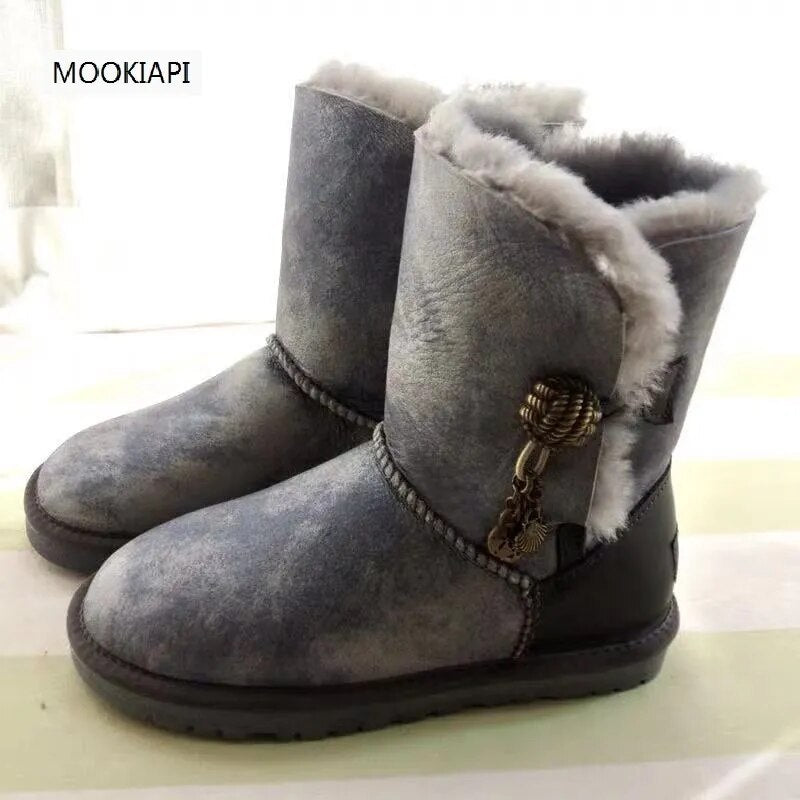 The latest high-quality women's snow boots of Australian brand in 2020, real sheepskin, natural wool, warm women's shoes